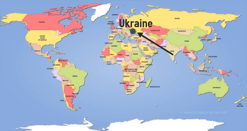 Ukraine Map On World Map