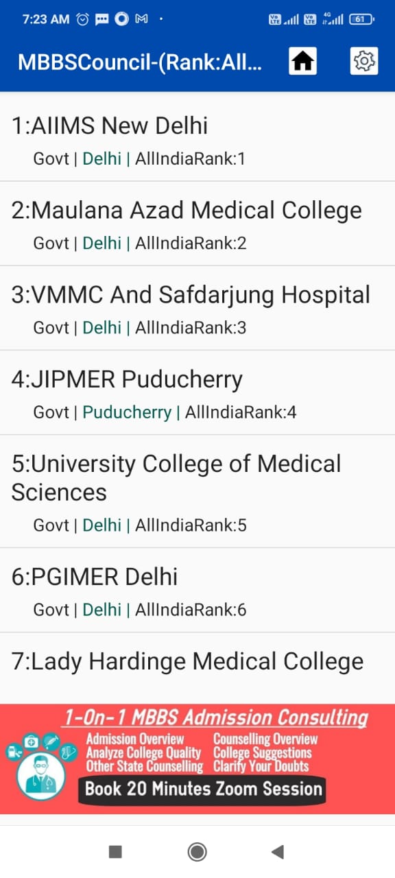 MBBSCouncil College Preference Ranking